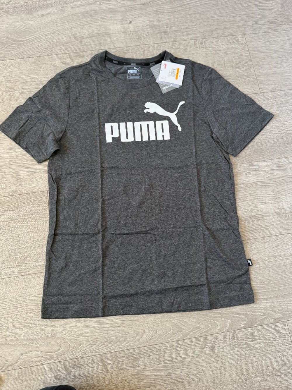 Puma Essentials No. 1 Logo T-Shirt Men's S Dark Gray Heather NWT - Picture 1 of 7